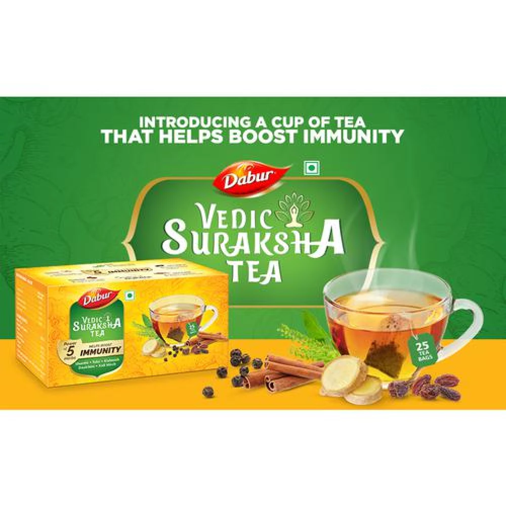 Dabur Vedic Suraksha Black Tea - Immunity Booster,  37.5 g (25 Bags x 1.5 g each) -7.webp